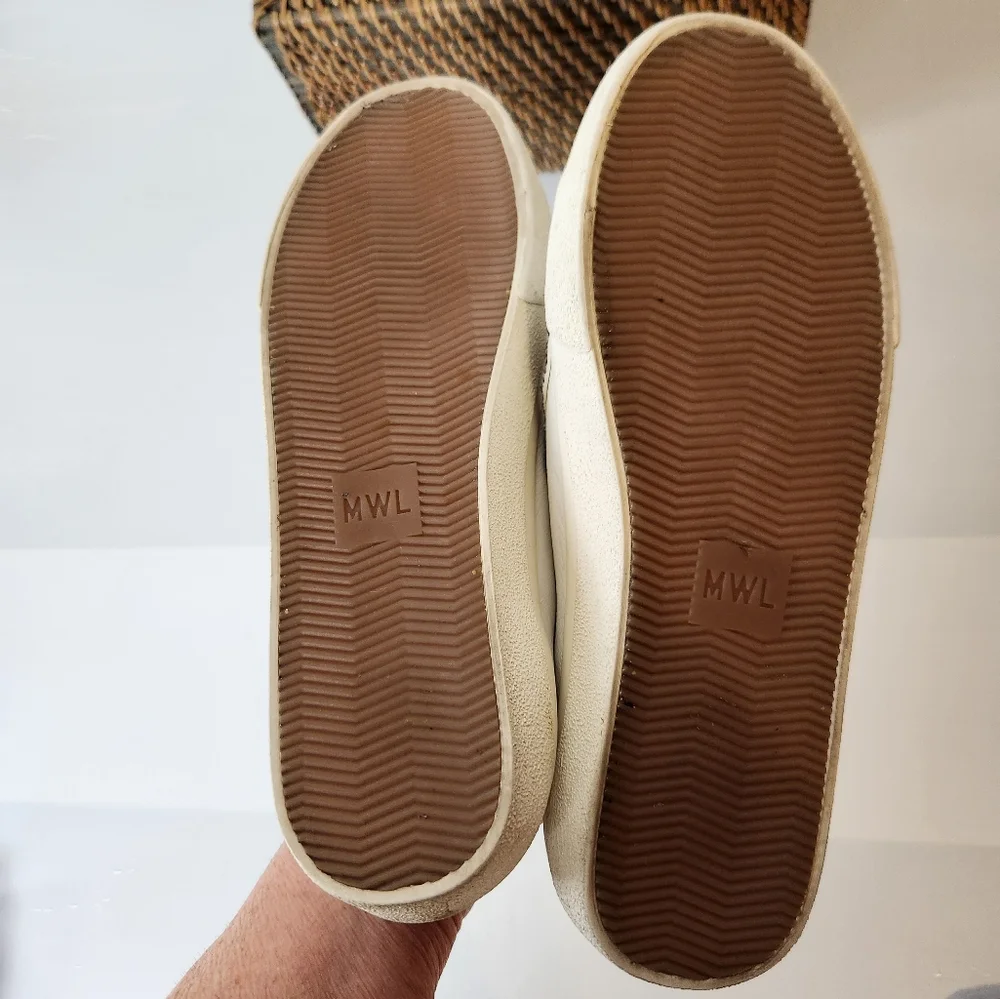 Madewell Sidewalk Low-Top Leather and Calf Hair Wave Edition Sneakers